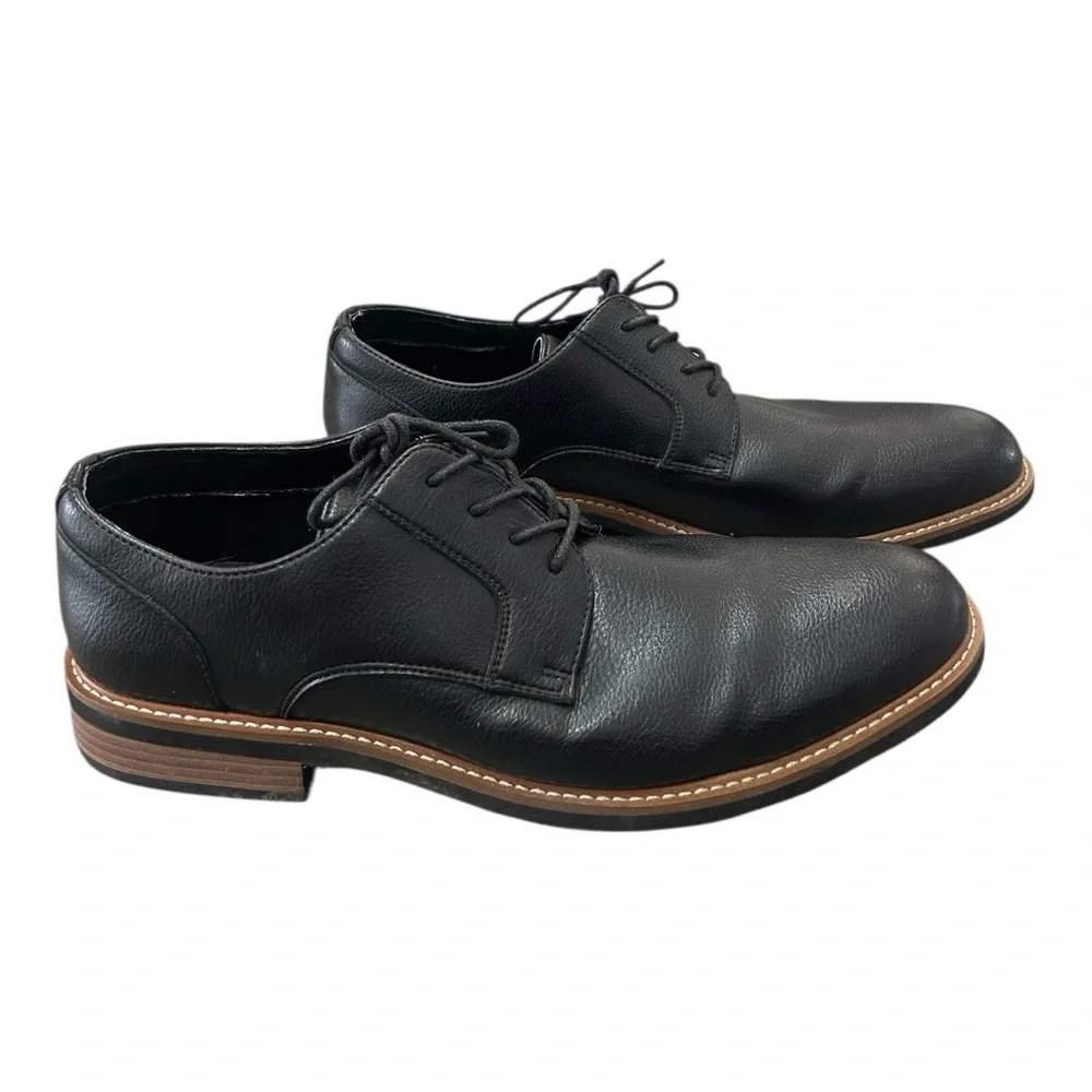 Unlisted By Kenneth Cole Jimmie Lace Up Mens Black Oxfords Plain Toe Shoes Sz 12